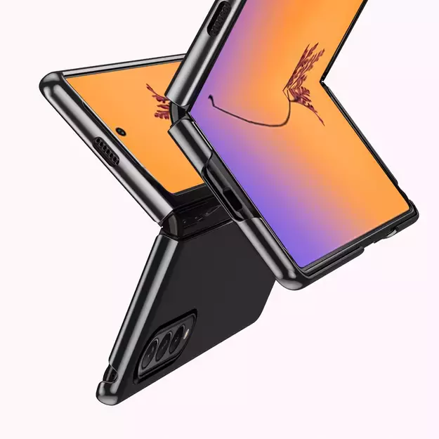 Plating Case case for Samsung Galaxy Z Fold 4 cover with a metallic frame blue 15