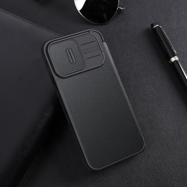 Nillkin Qin Cloth Pro Case Case for iPhone 14 Pro Max Camera Cover Holster Cover Flip Case Blue 11