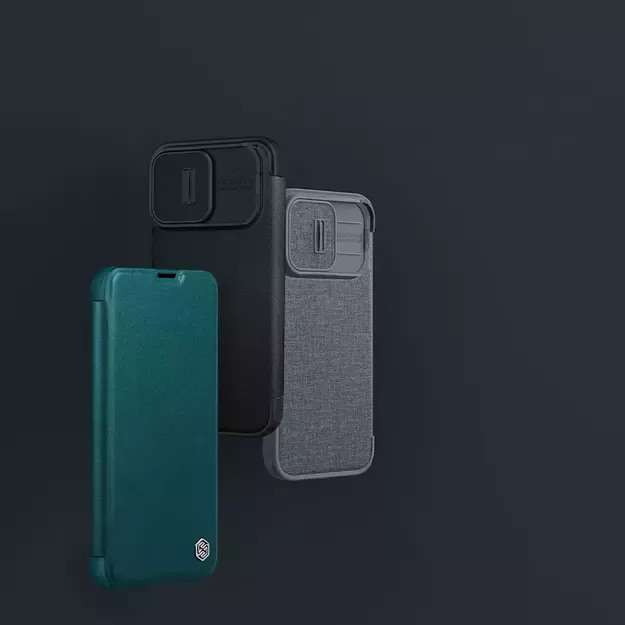 Nillkin Qin Cloth Pro Case Case for iPhone 14 Pro Max Camera Cover Holster Cover Flip Case Blue 20