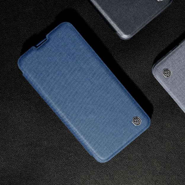 Nillkin Qin Cloth Pro Case Case for iPhone 14 Pro Max Camera Cover Holster Cover Flip Case Blue 12