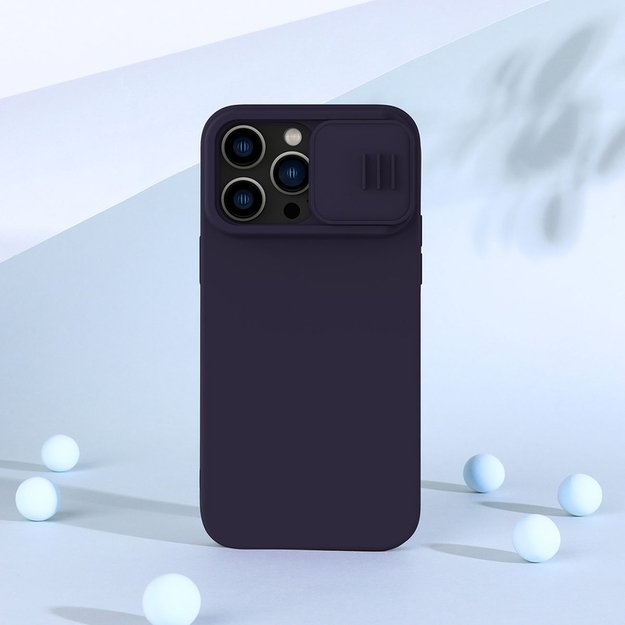 Nillkin CamShield Silky Silicone Case iPhone 14 Pro Case with Camera Protector Blue 8