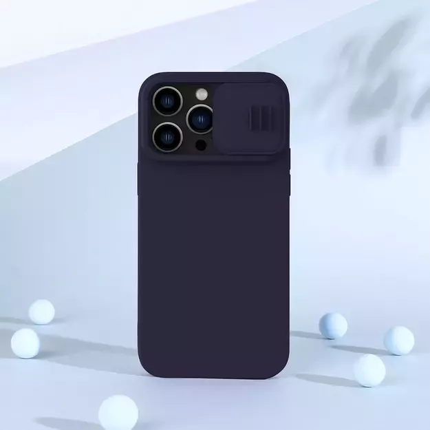 Nillkin CamShield Silky Silicone Case iPhone 14 Pro Case with Camera Protector Blue 27