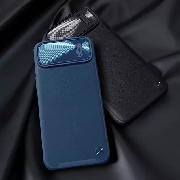 Nillkin CamShield Leather S Case iPhone 14 Pro case with camera cover blue 28