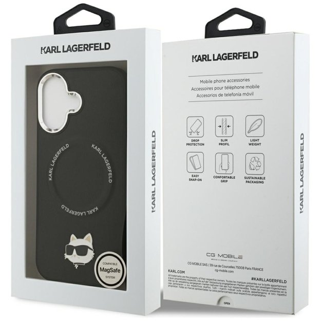 Karl Lagerfeld Choupette Pin MagSafe Case for iPhone 17 - Black 7