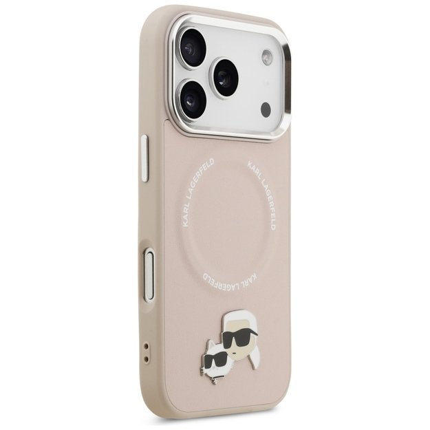 Karl Lagerfeld Karl &amp  Choupette Pins MagSafe Case for iPhone 17 Pro - Pink 3