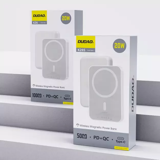 Powerbank Dudao K26S 5000mAh 20W USB-A / USB-C / MagSafe - white 9
