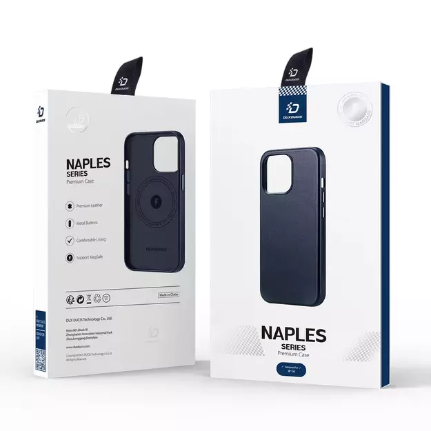 Dux Ducis Naples case for iPhone 14 magnetic leather case MagSafe blue 8