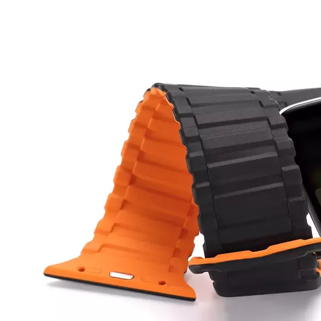 Dux Ducis Strap (Armor Version) Apple Watch SE Strap, 9, 8, 7, 6, 5, 4, 3, 2, 1 (41, 40, 38 mm) Silicone Magnetic Band Bracelet Black/Orange 14