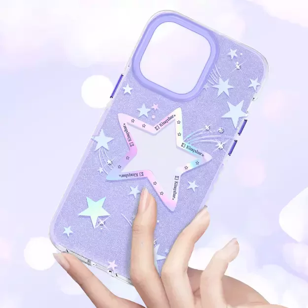 Kingxbar Heart Star Series case for iPhone 14 Plus purple star case 4