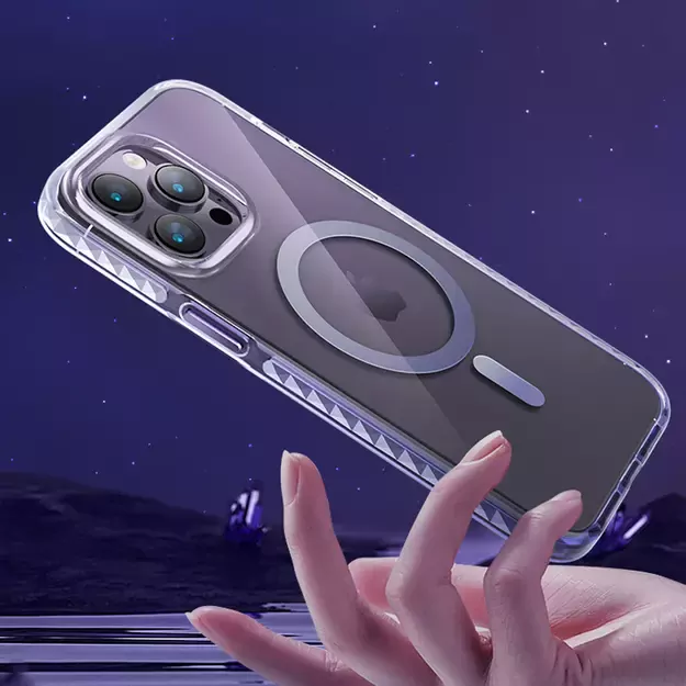 Kingxbar PQY Ice Crystal Series magnetic case for iPhone 14 MagSafe gray 9