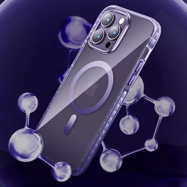 Kingxbar PQY Ice Crystal Series magnetic case for iPhone 14 MagSafe gray 2
