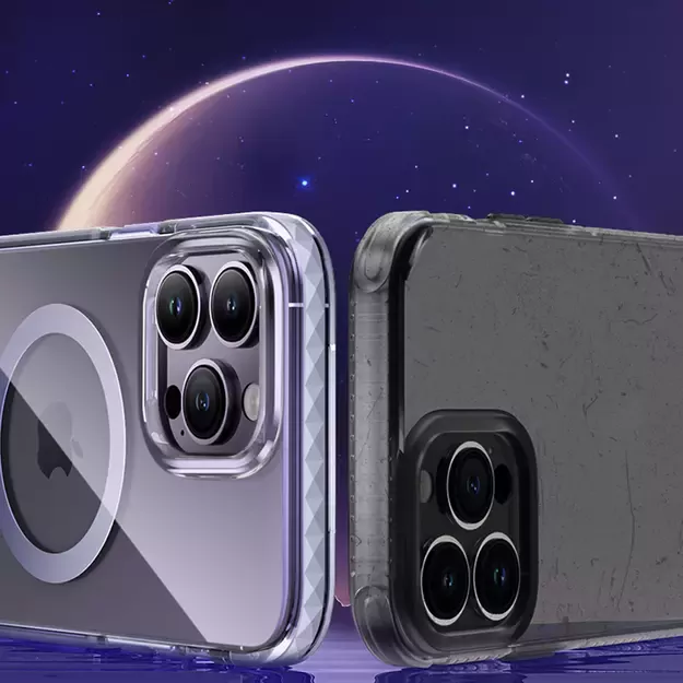 Kingxbar PQY Ice Crystal Series magnetic case for iPhone 14 MagSafe gray 3