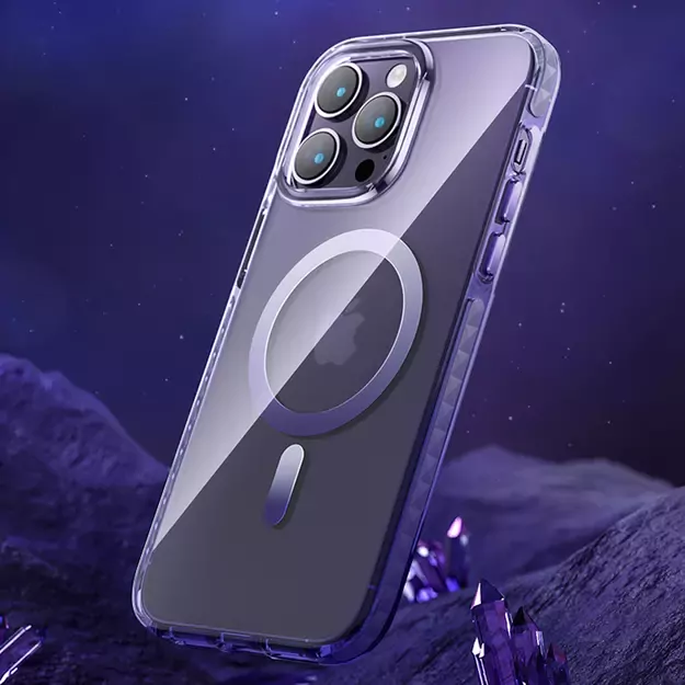 Kingxbar PQY Ice Crystal Series magnetic case for iPhone 14 MagSafe gray 1