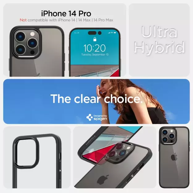 Spigen Ultra Hybrid iPhone 14 Pro Case - Matte Black 14