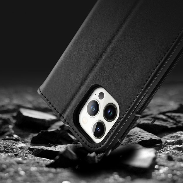 Dux Ducis Hivo Leather Flip Cover Genuine Leather Wallet for Cards and Documents iPhone 14 Pro Brown 18