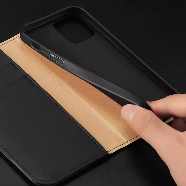 Dux Ducis Hivo Leather Flip Cover Genuine Leather Wallet for Cards and Documents iPhone 14 Pro Brown 48