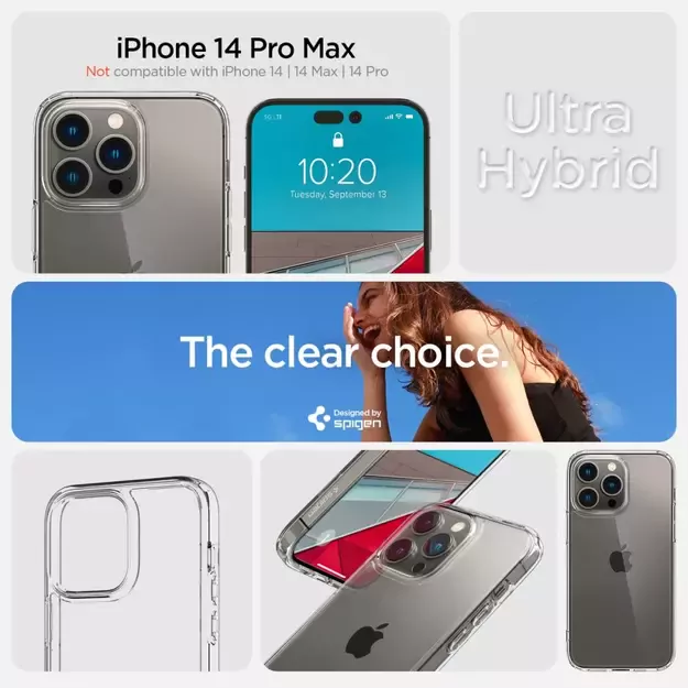 Spigen Ultra Hybrid Case for iPhone 14 Pro Max - Clear 19