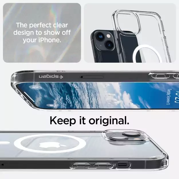 Spigen Ultra Hybrid Mag Case with MagSafe for iPhone 14 - Clear/White 20