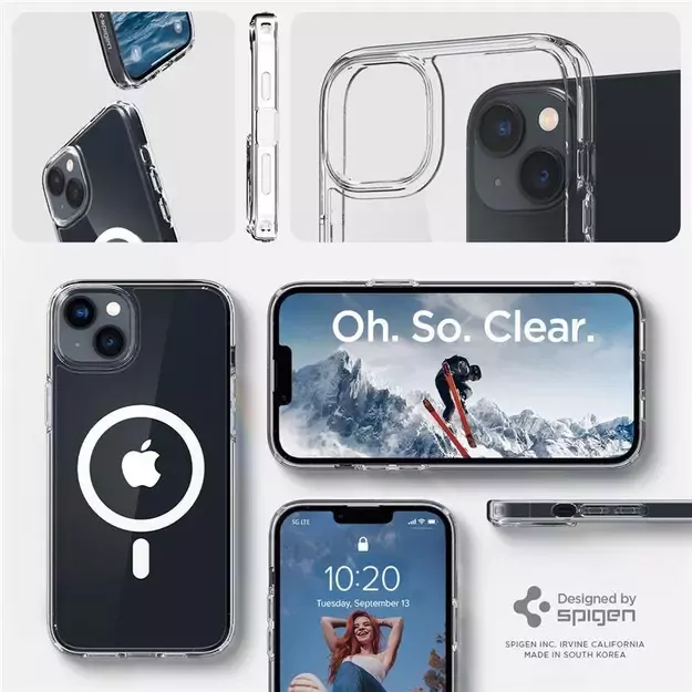 Spigen Ultra Hybrid Mag Case with MagSafe for iPhone 14 - Clear/White 27