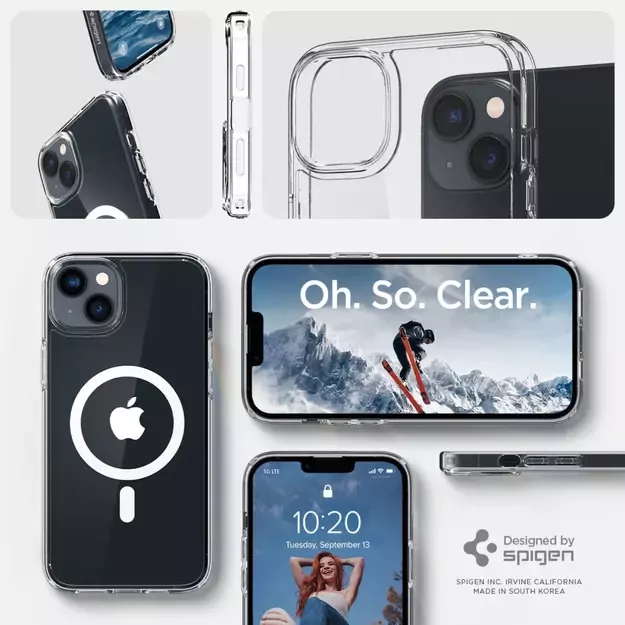 Spigen Ultra Hybrid Mag Case with MagSafe for iPhone 14 - Clear/White 25