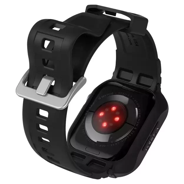 Spigen Rugged Armor Pro Case with Strap for Apple Watch 4 / 5 / 6 / 7 / 8 / SE (44/45 mm) - Black 8