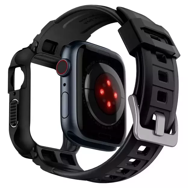 Spigen Rugged Armor Pro Case with Strap for Apple Watch 4 / 5 / 6 / 7 / 8 / SE (44/45 mm) - Black 1