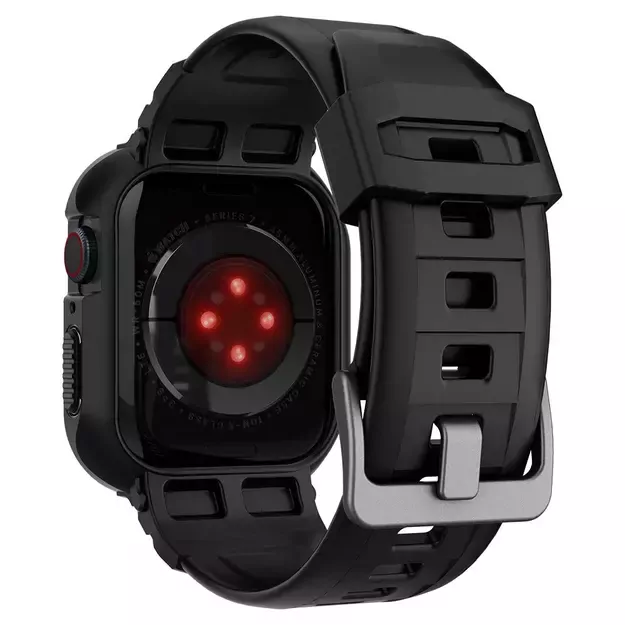 Spigen Rugged Armor Pro Case with Strap for Apple Watch 4 / 5 / 6 / 7 / 8 / SE (44/45 mm) - Black 6