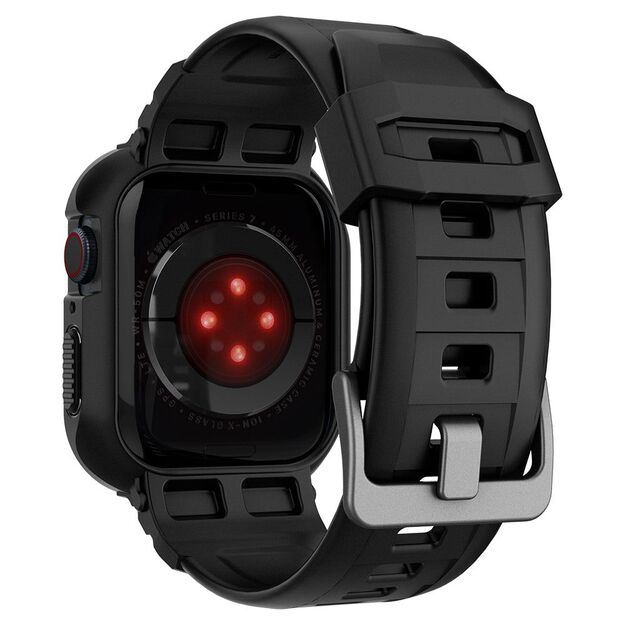 Spigen Rugged Armor Pro Case with Strap for Apple Watch 4 / 5 / 6 / 7 / 8 / SE (44/45 mm) - Black 6