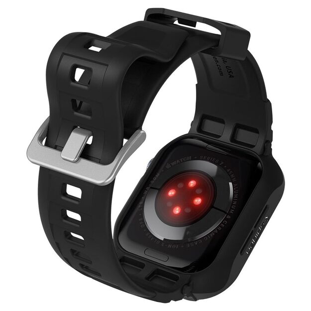 Spigen Rugged Armor Pro Case with Strap for Apple Watch 4 / 5 / 6 / 7 / 8 / SE (44/45 mm) - Black 8