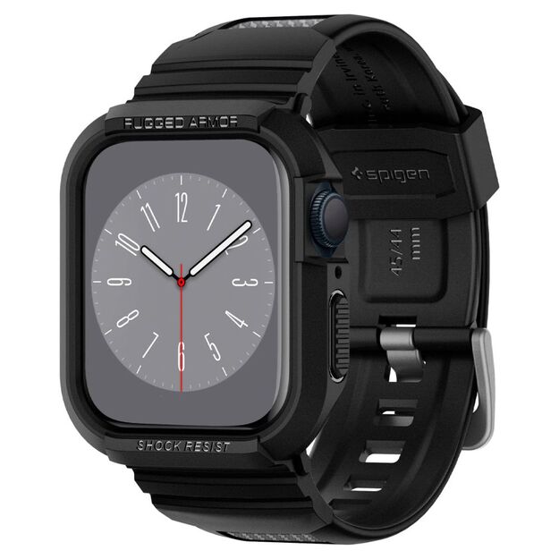 Spigen Rugged Armor Pro Case with Strap for Apple Watch 4 / 5 / 6 / 7 / 8 / SE (44/45 mm) - Black 11