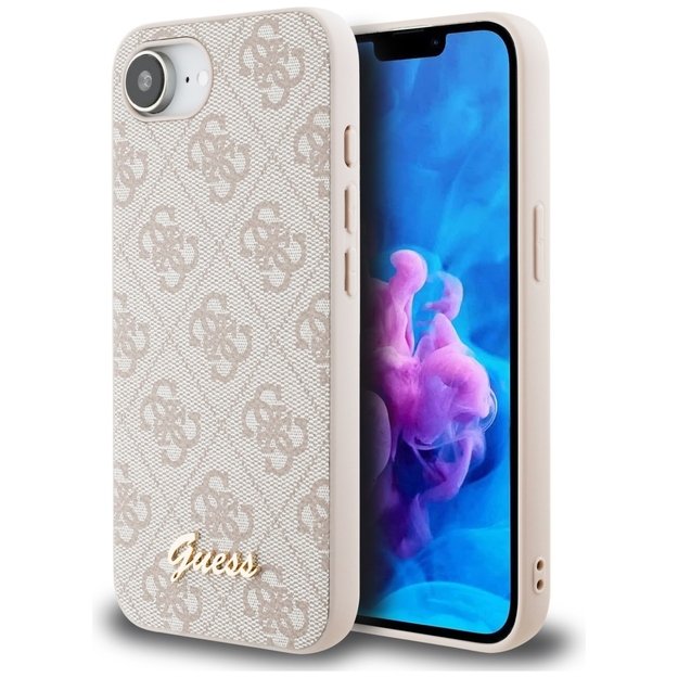 Guess 4G Script Logo MagSafe iPhone 16e Case - Pink 6