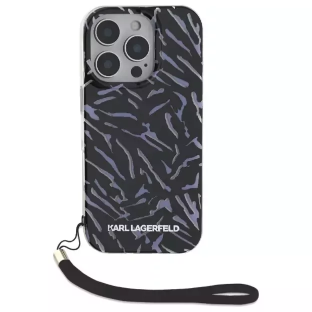 Karl Lagerfeld Zebra With Cord iPhone 16 Pro Case - Purple 7