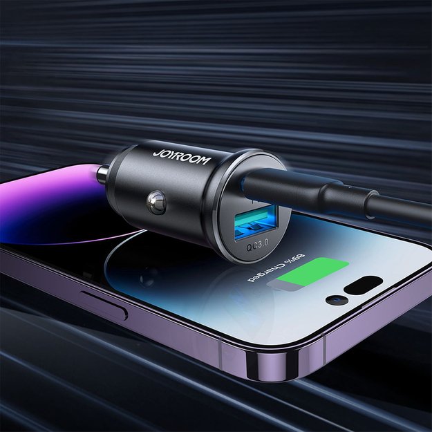 Joyroom JR-CCN05 30W USB-A USB-C mini car charger - black 6