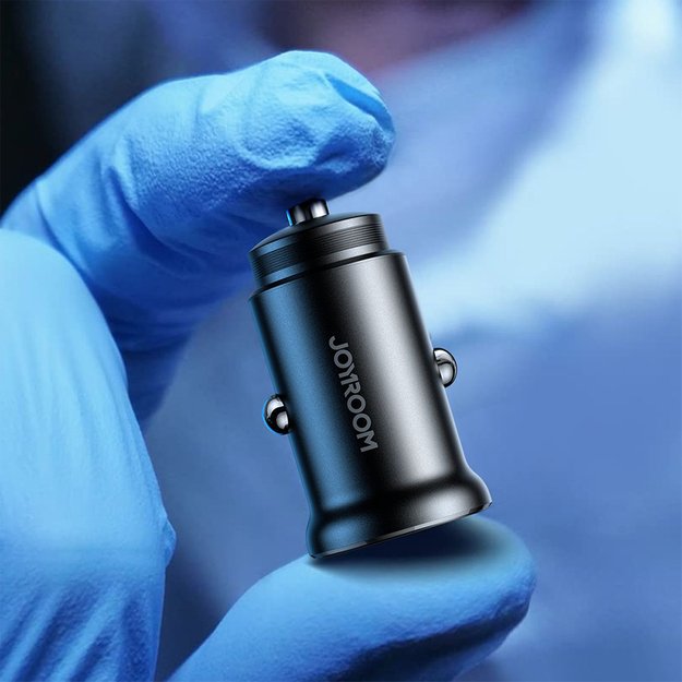 Joyroom JR-CCN05 30W USB-A USB-C mini car charger - black 9