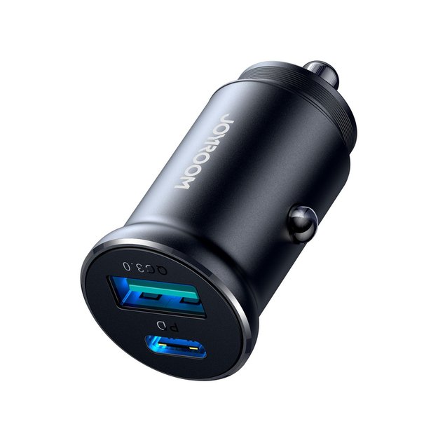 Joyroom JR-CCN05 30W USB-A USB-C mini car charger - black 2