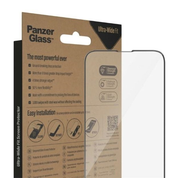 PanzerGlass Ultra-Wide Fit Antibacterial Tempered Glass for iPhone 14 Plus / 13 Pro Max 4