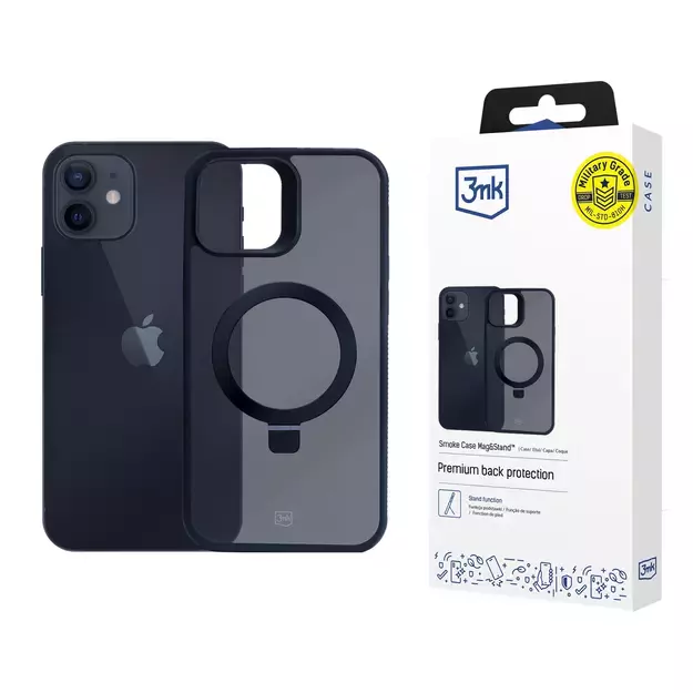3mk Smoke Case Mag&amp Stand for Apple iPhone 12/12 pro - black