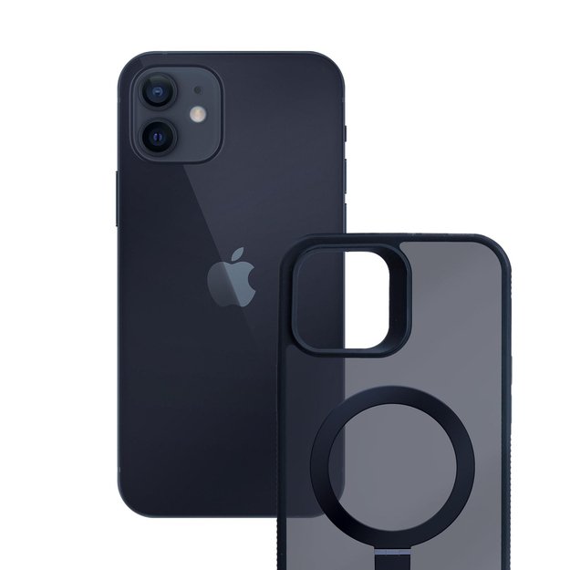 3mk Smoke Case Mag&amp Stand for Apple iPhone 12/12 pro - black 3