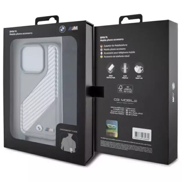 BMW M Edition Carbon Stripe &amp  Strap iPhone 16 Pro Max Case - Gray 6