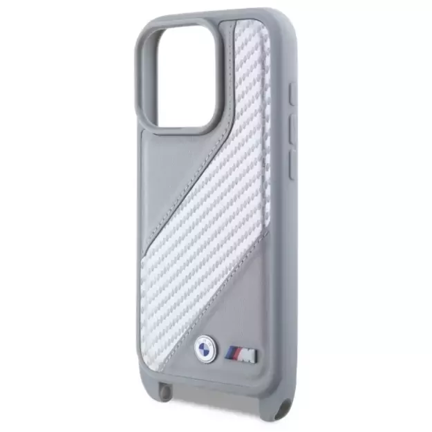 BMW M Edition Carbon Stripe &amp  Strap iPhone 16 Pro Max Case - Gray 4