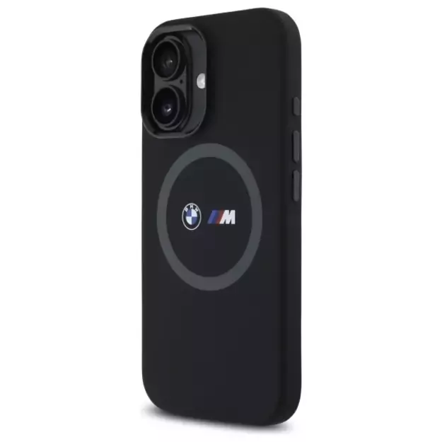 BMW M Silicone Printed Ring MagSafe iPhone 16 Case - Black 8