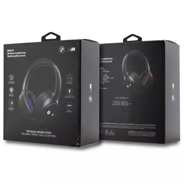 BMW Encmetal Logos Bluetooth ANC Over-Ear Headphones - Black 8