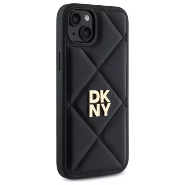 DKNY Quilted Stack Logo iPhone 15 Plus Case - Black 10
