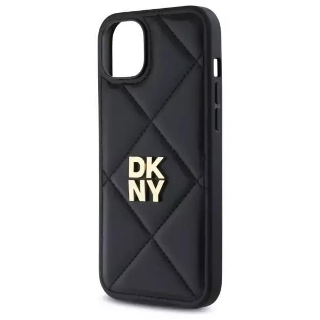 DKNY Quilted Stack Logo iPhone 15 Plus Case - Black 12