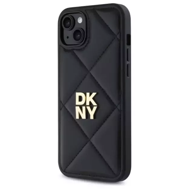 DKNY Quilted Stack Logo iPhone 15 Plus Case - Black 8