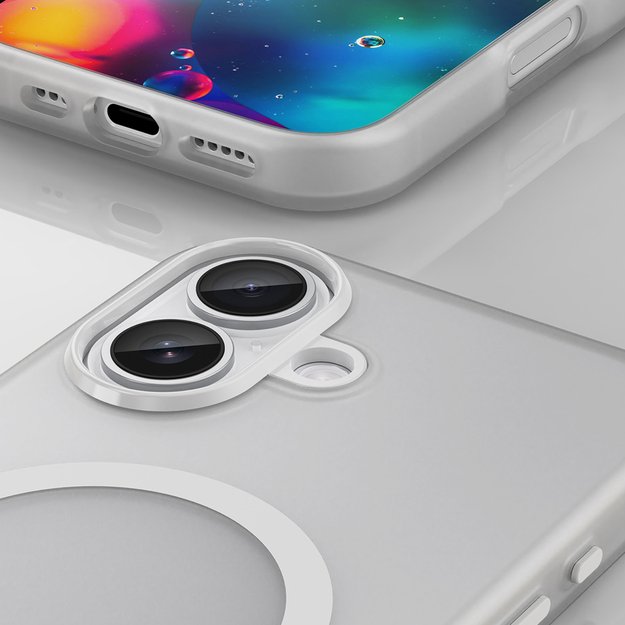 Magnetic Abrasive iPhone 17 Case Compatible with MagSafe - Matte White 8