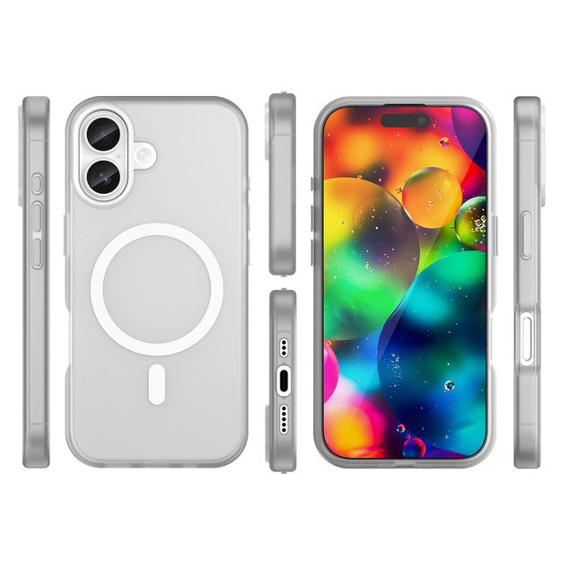 Magnetic Abrasive iPhone 17 Case Compatible with MagSafe - Matte White 1