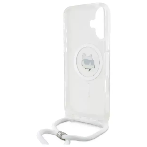 Karl Lagerfeld IML Choupette Head &amp  Cord Magsafe iPhone 16 Case - Clear 11