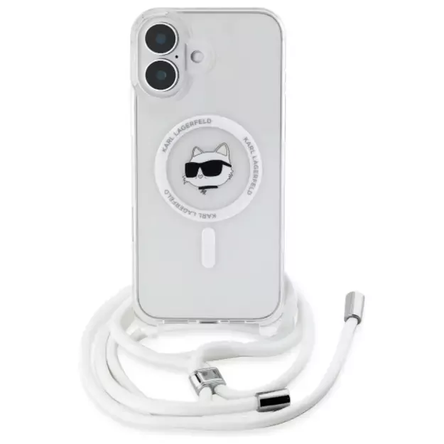 Karl Lagerfeld IML Choupette Head &amp  Cord Magsafe iPhone 16 Case - Clear 7