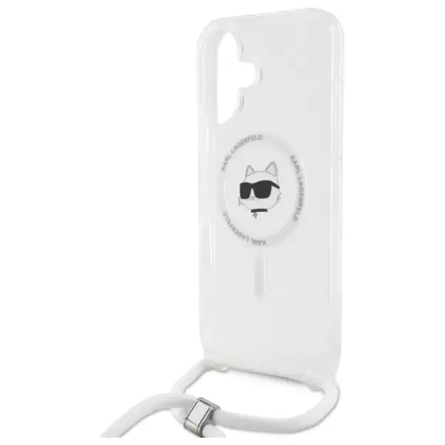 Karl Lagerfeld IML Choupette Head &amp  Cord Magsafe iPhone 16 Case - Clear 10